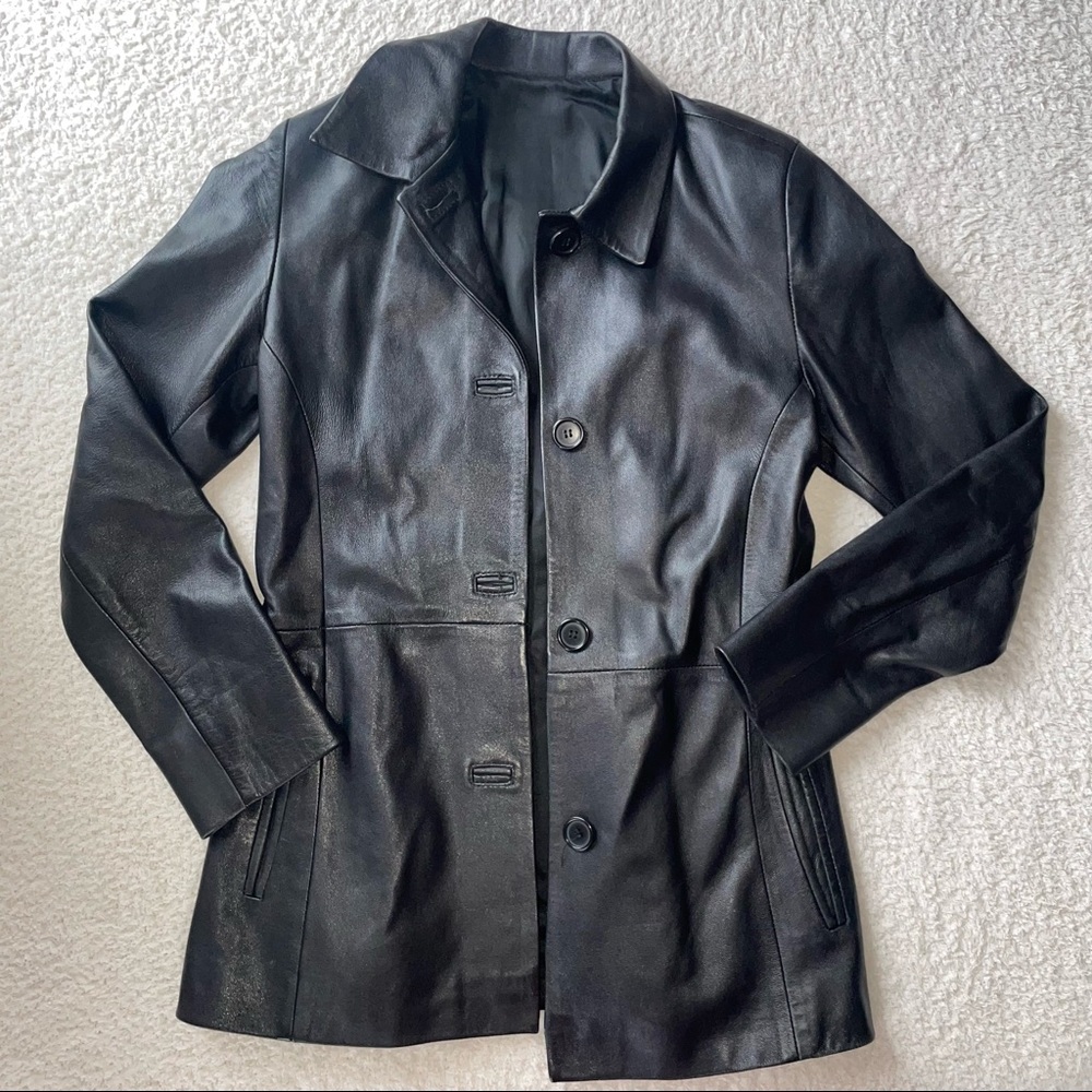 90s leather trench size XS